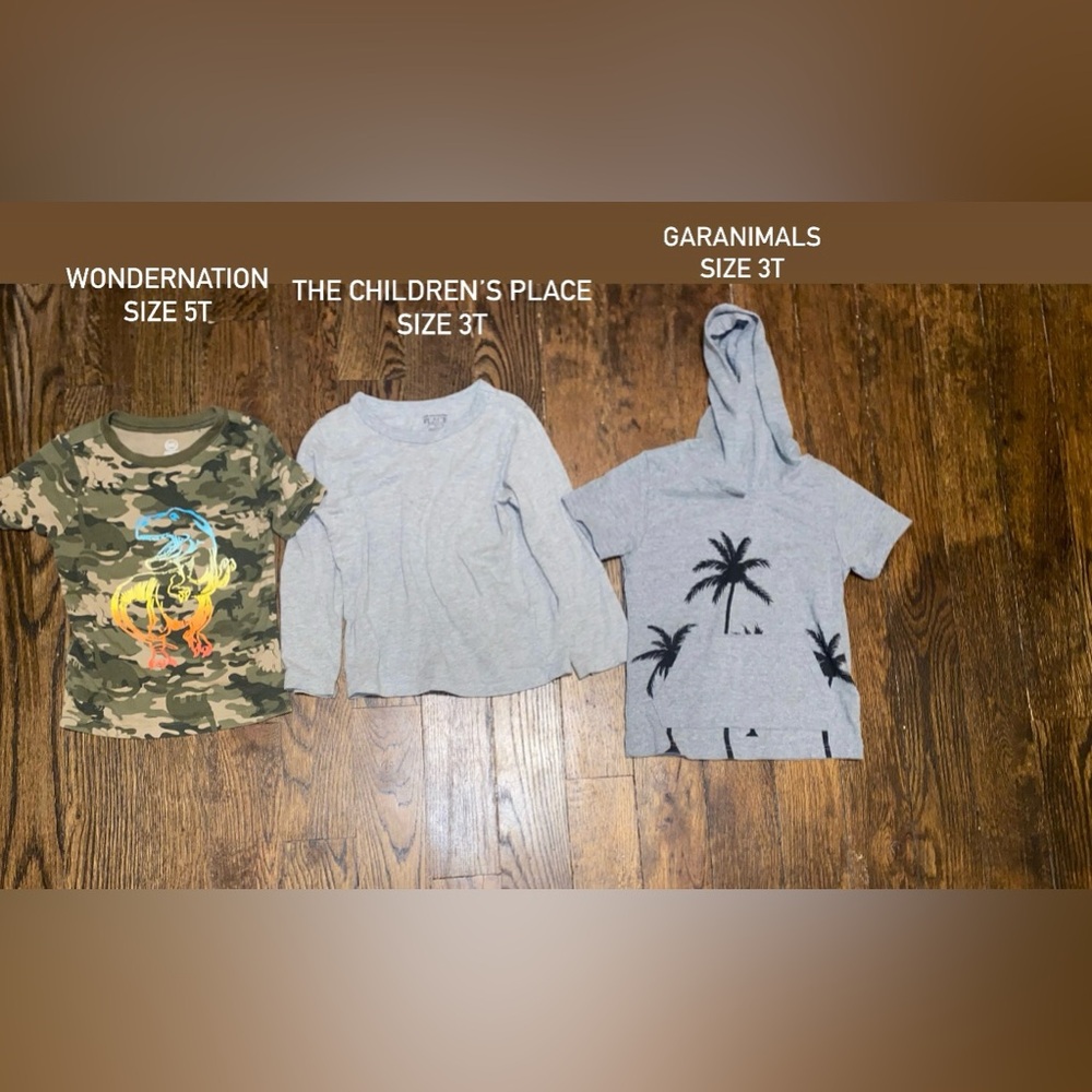 toddler boy tops, sizes listed in description
